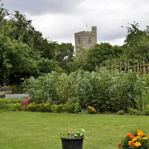 20160618-Fulham_Bishops-Palace_Summer_Landscape_View-to-All-Saints-Church-Fulham-fr-Walled-Garden_OGS